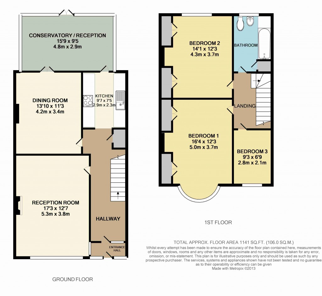 Floorplans For Upper Elmers End Road, Beckenham