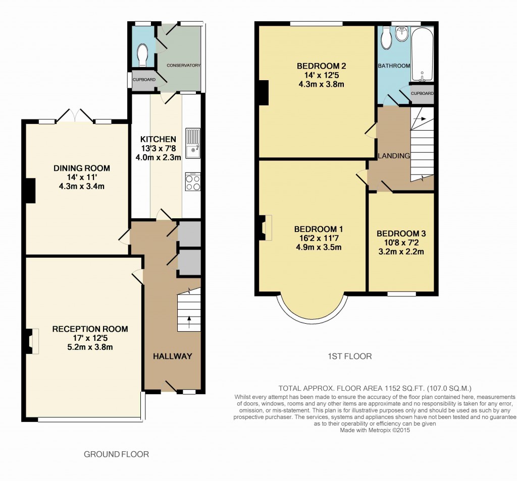 Floorplans For Upper Elmers End Road, Beckenham