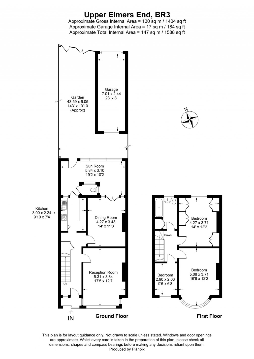 Floorplans For Upper Elmers End Road, Beckenham